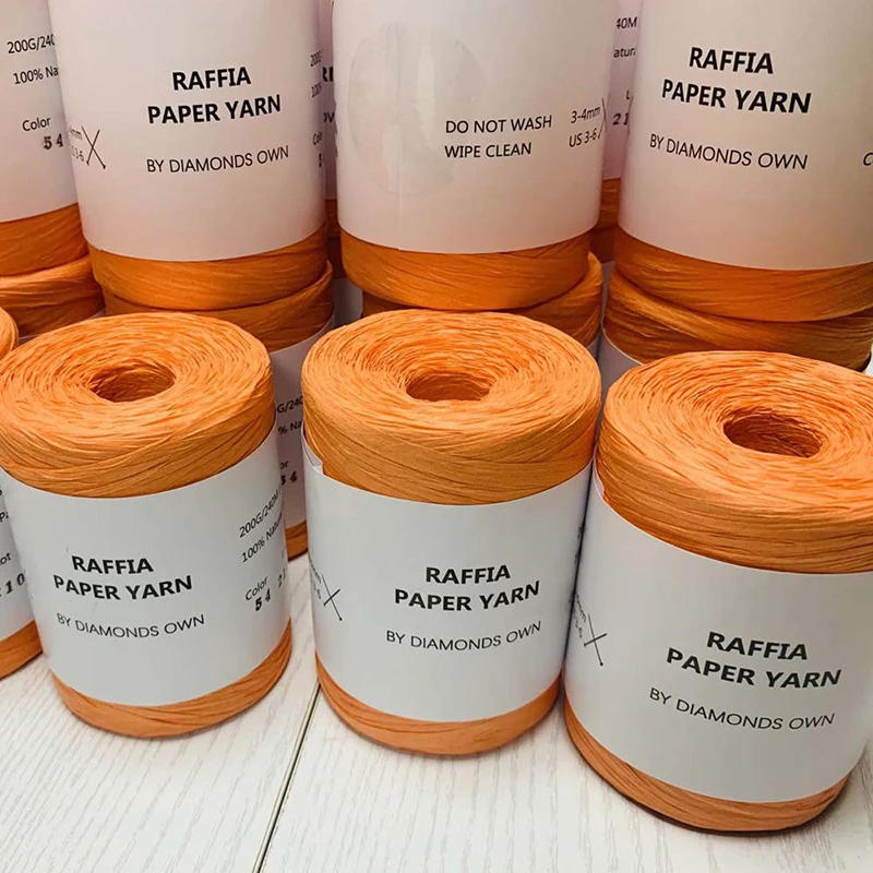 Description Picture 4 of item240M Bag Knitting Yarn Paper Rope Braided Cord 100% RAFFIA Natural Fiber Paper Summer Hand Knitting Crochet Hat DIY Material