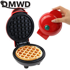 DMWD 110V Mini Electric Waffle Maker Automatic Breakfast Baking Machine Sandwich Toaster Barbecue Griddle Non-stick Steak Grill