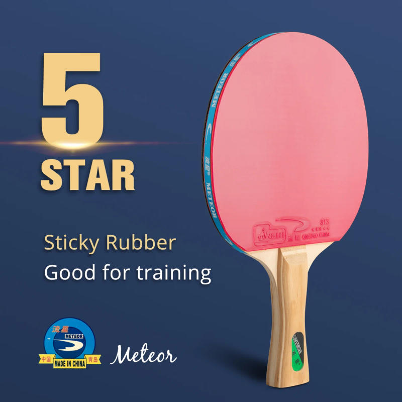 Description Picture 2 of itemMETEOR 5 Stars Professional Table Tennis Racket High Performance Offensive Rubber Fast Attack Spin Ping Pong Bat Paddle