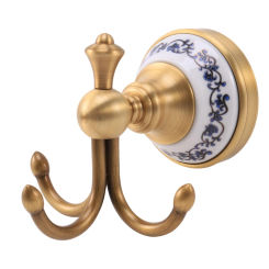 Antique Copper Bathroom Accessories,Robe Hook,Clothes Hook, Brass & Ceramic Construction,Bathroom Hook