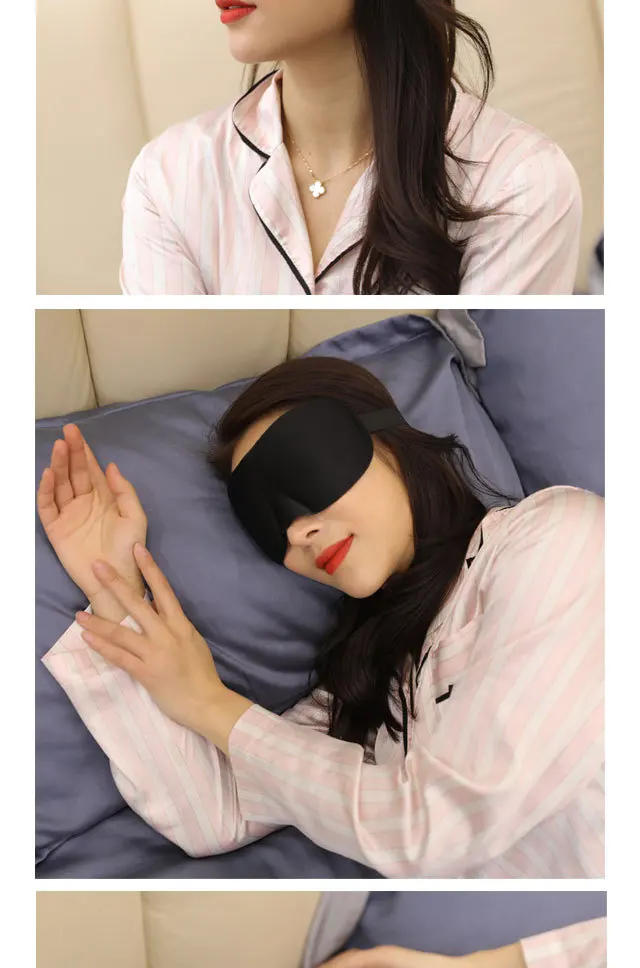 Description Picture 6 of item1Pc Blindfold 3D Sleep Mask Natural Sleeping Eye Mask Eyeshade Cover Shade Eye Patch Women Men Soft Portable Travel Eyepatch