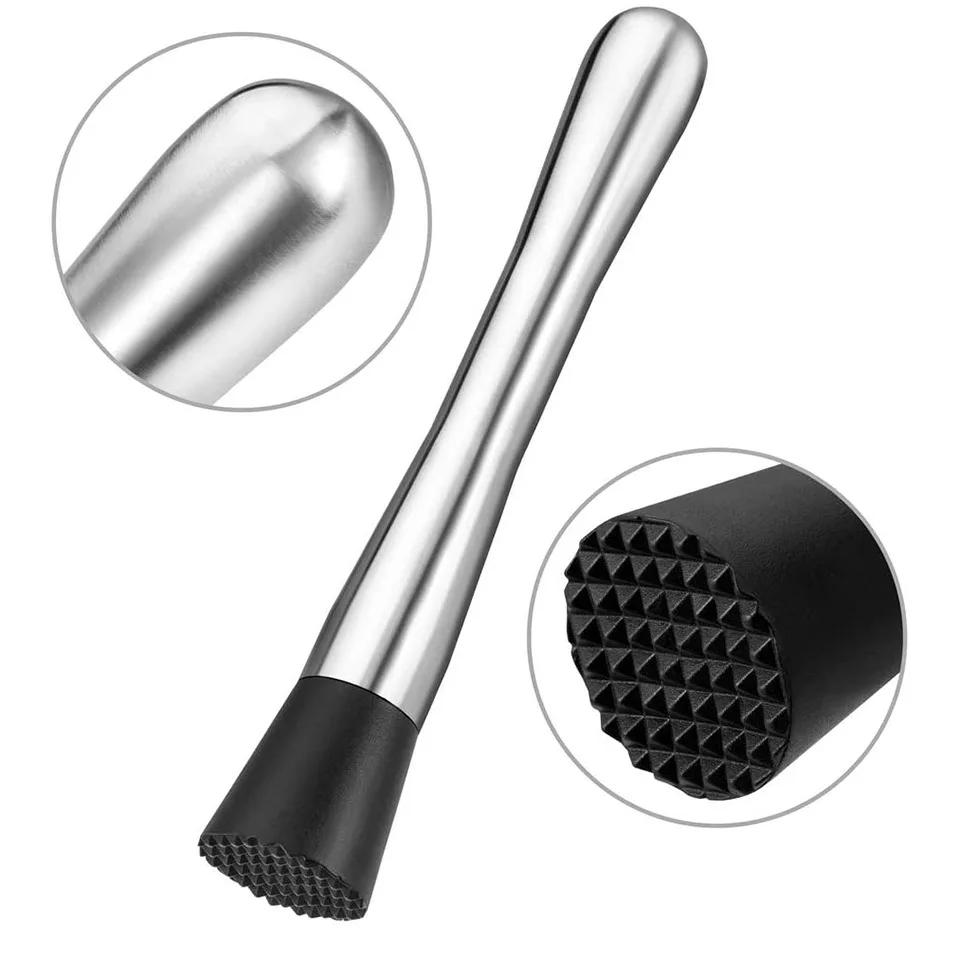 Description Picture 4 of item8 Inch Cocktail Muddler and Mixing Spoon, Stainless Steel Cocktail Muddler Home Bar Bartender Tool Barware Set