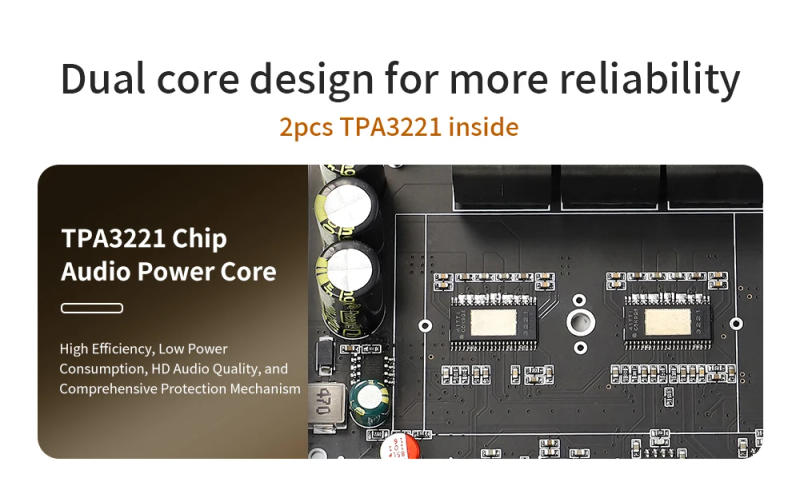 Description Picture 6 of itemST21 PRO TPA3221 Bluetooth 5.2 Power Amplifier Board 2.1 Channel Audio Stereo Subwoofer 100WX2+200W TREBLE Bass tuning Sound AMP