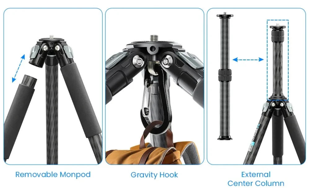 Description Picture 5 of itemWEYLLAN Carbon Fiber Heavy Duty Tripod 69'' Professional Tripod 29mm Leg with DSLR Tripod Ball Head for Digital SLR DSLR Camera