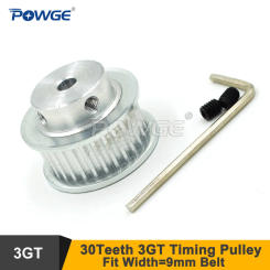 POWGE 30 Teeth 3GT Synchronous Pulley Bore 5/6.35/8mm Fit W=9mm GT3 Timing Belt 30T 30Teeth 3MGT Timing Pulley