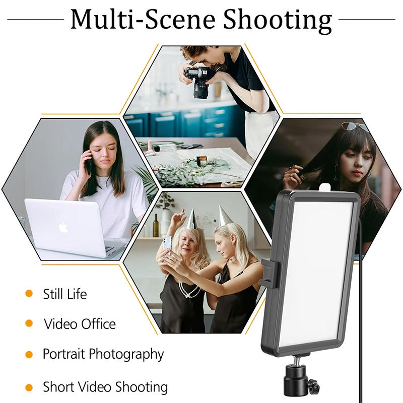 Description Picture 2 of itemProfessional Video Photography LED light for Selfie Dimmable Video Fill Light for Photo Studio Live Fill Lamp With Tripod Stand