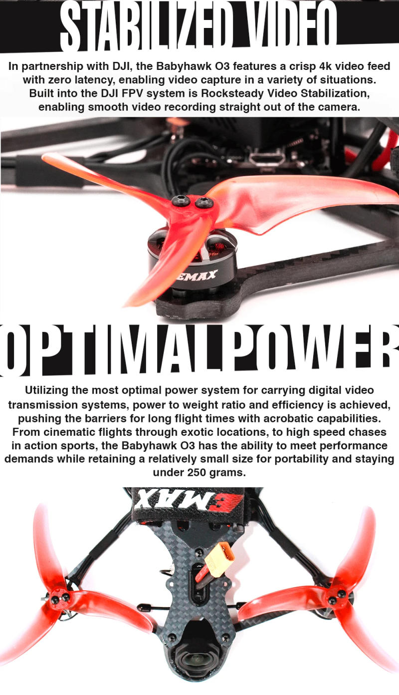 Description Picture 3 of itemEmax Babyhawk O3 Air Unit 3.5inch 155mm 4S Betaflight ELRS FPV Drone 4K HD Camera ECO1404-3700KV Motor F4 Flight Control Gift