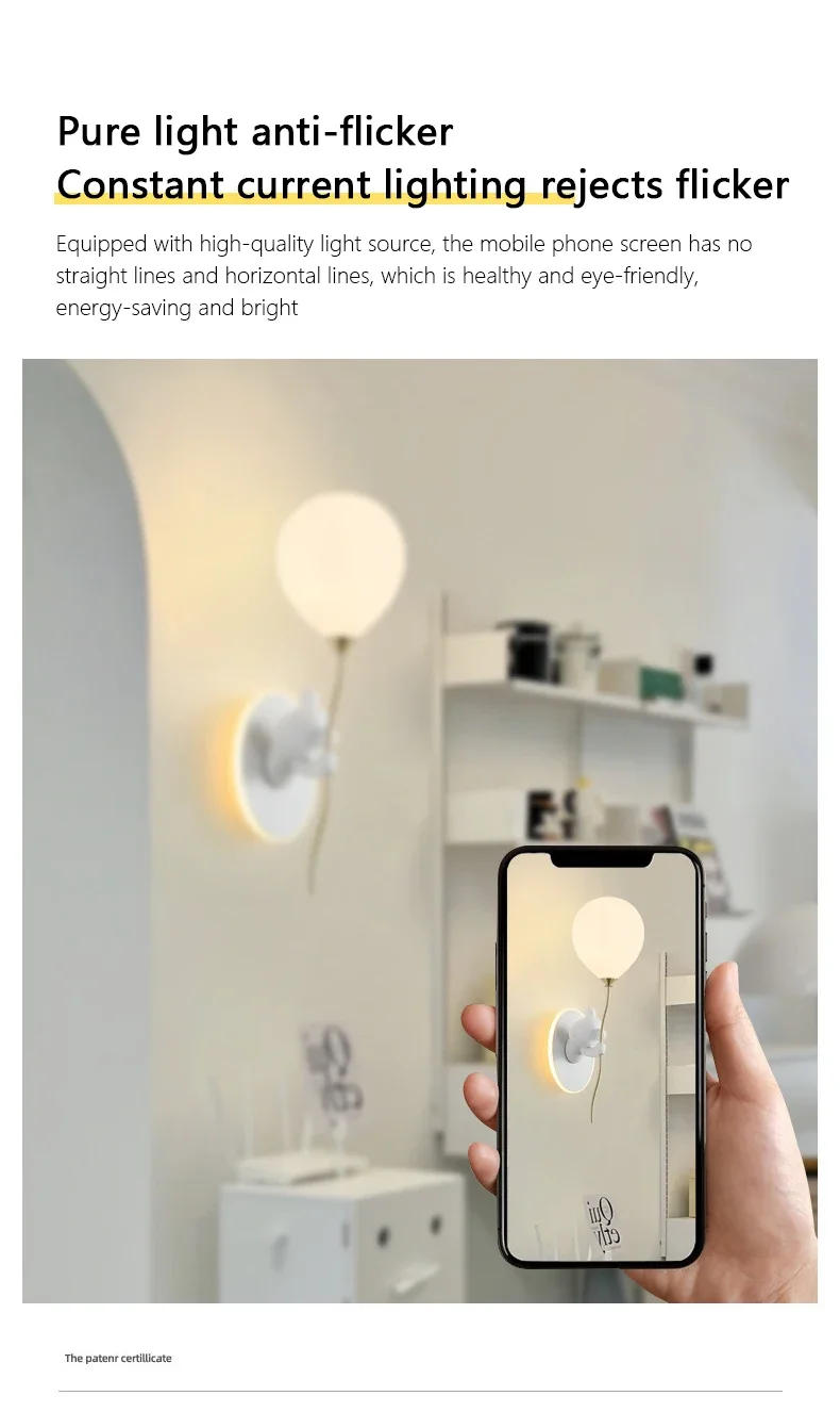 Description Picture 4 of itemCreative Cartoon Bear Balloon Nordic Led Wall Lamps Simple Children's Room Lamp Lighting Bedside Ambience Light Luster Fixtures