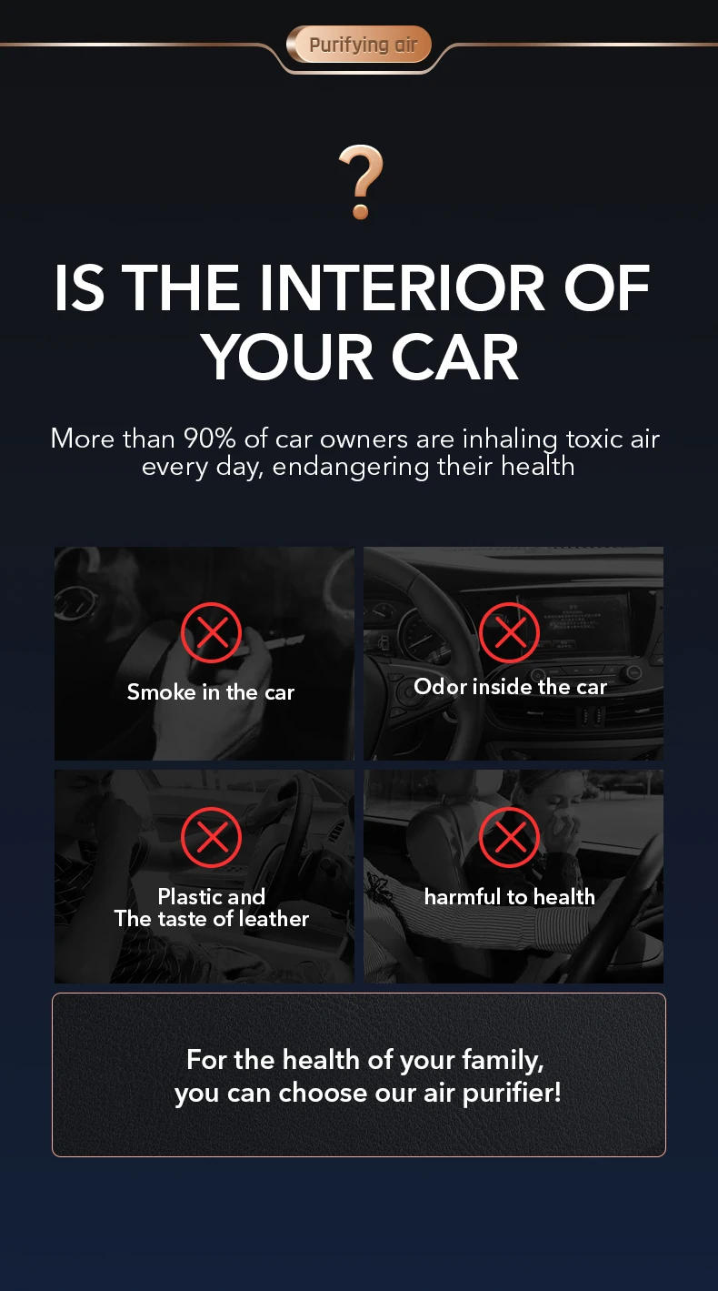 Description Picture 4 of itemCar Air Purifier Room Deodorizer Negative Ion Remover Smoke Filter Portable Air Cleaner Freshener Remover Odor Air Cleaner