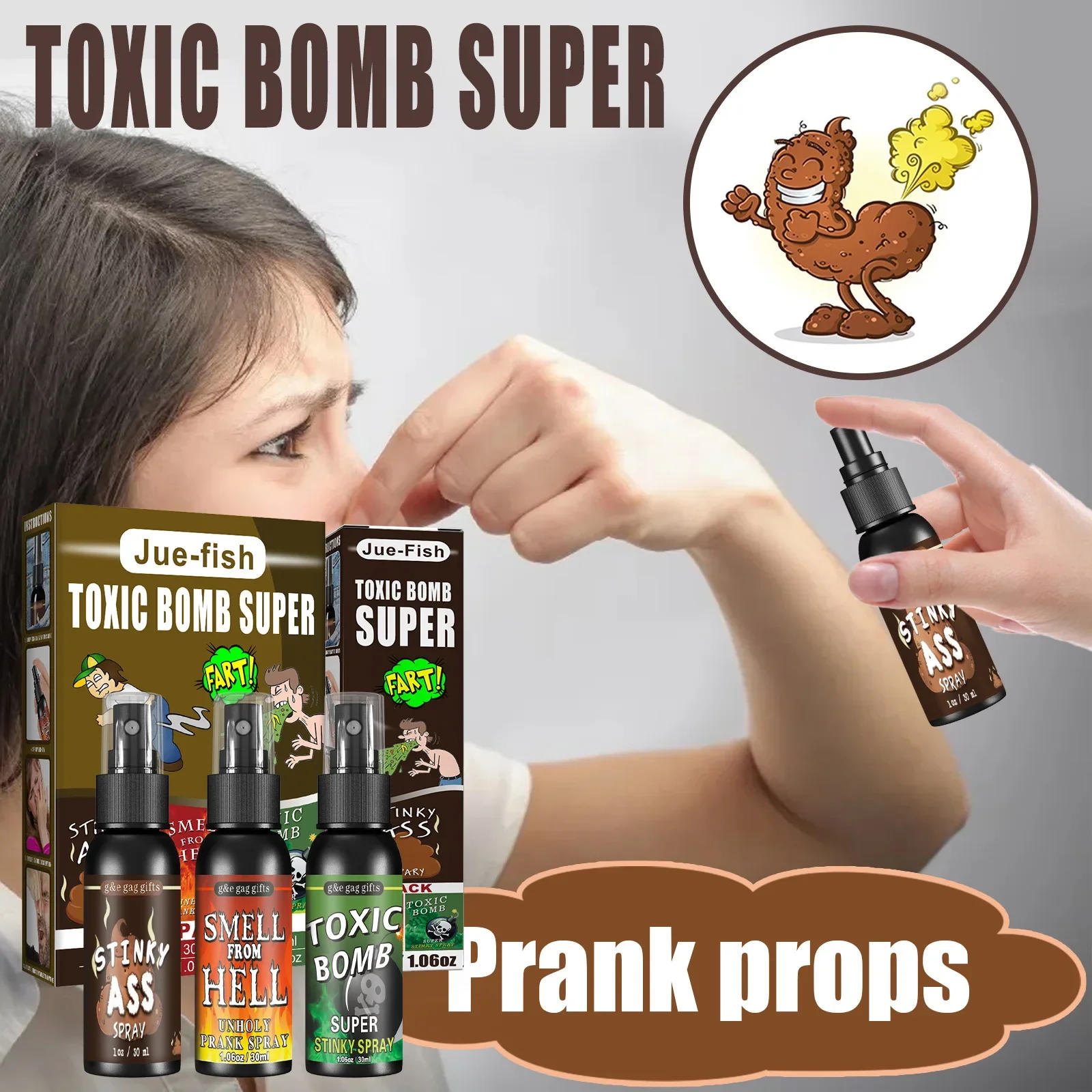Description Picture 3 of item30ml Fart Gag Spray Prank Joke Plastic Liquid Fart Gag Party Supplies Stinky Fart for Adults Kids Non Toxic Halloween Funny Toys