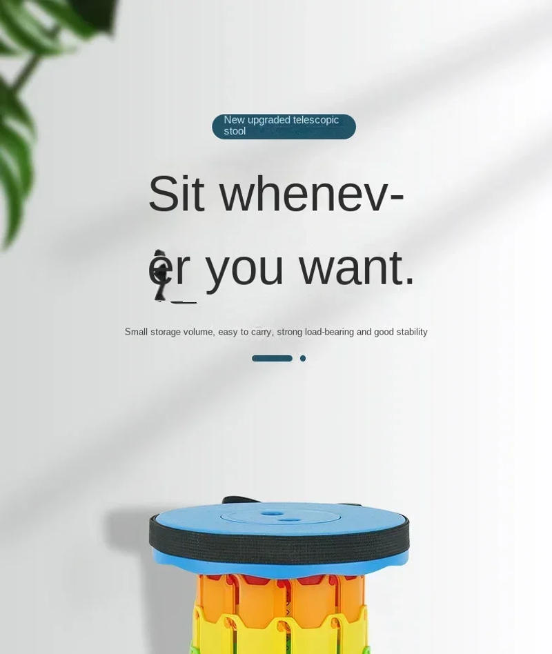 Description Picture 2 of item2PCS Folding Telescopic Stool Outdoor Portable Folding Chair Fishing Stool Queuing Travel Mazar Household Chair