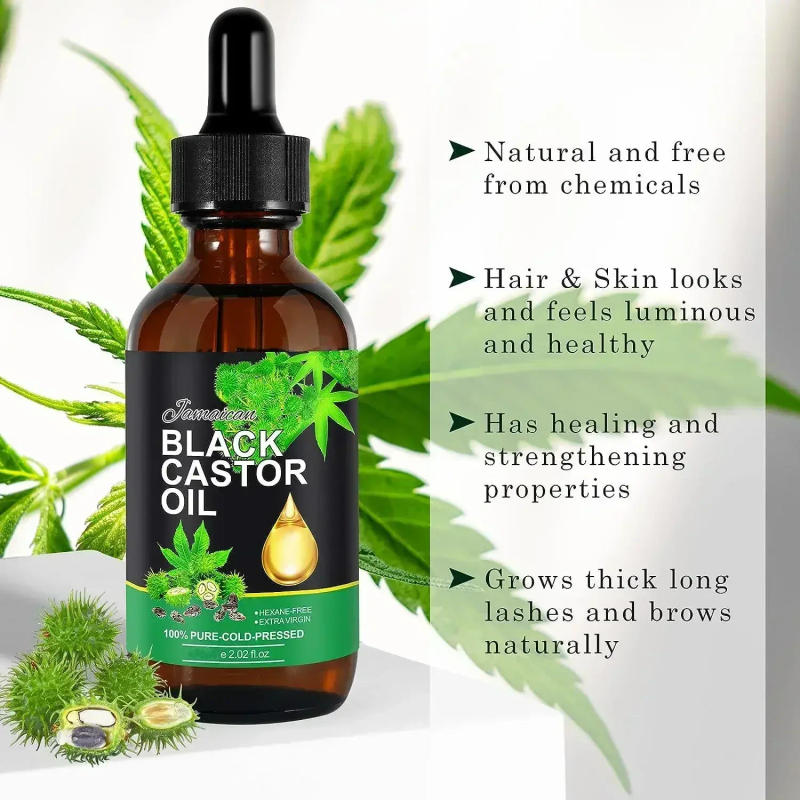 Description Picture 2 of itemOrganic Black Castor Oil for Hair Growth Jamaican Scalp Dense Hair Strengthening Hair Loss Prevention Repair Nourishing Liquid