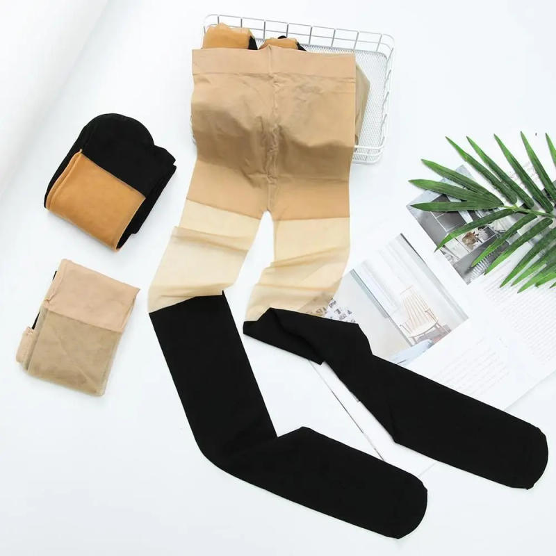Description Picture 4 of itemWomen Sexy Knee Stockings Spring Autumn Style Tights Black Twisted Pantyhose Fake High Knee Tights Female Warm Cute Socks