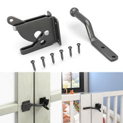 Auto Gate Latch Self-Locking Gate Gravity Latch Heavy Duty Door Bolt-Lock Hasp Latch Garden Metal Wooden Fence Pasture Farm