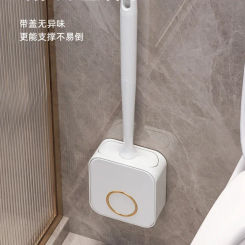 Toilet Brush Silicone Household No Dead Angle Toilet Brush Wall-Mounted Toilet Cleaner Cleaning Brush Artifact