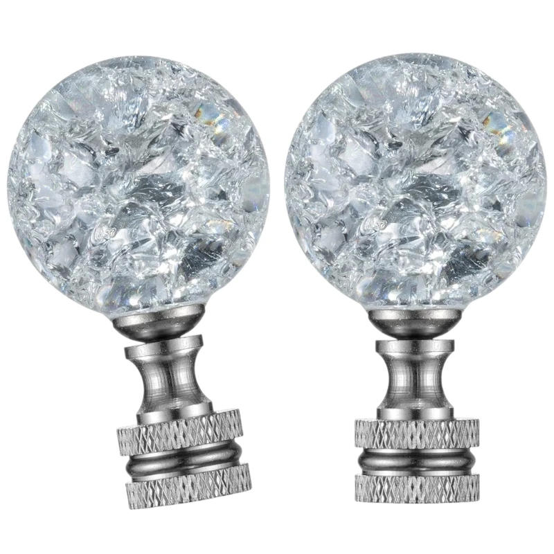 Description Picture 4 of item2Pcs Brass Lamp Shade Finials Decorative Caps Knobs Glass Lighting Cresting