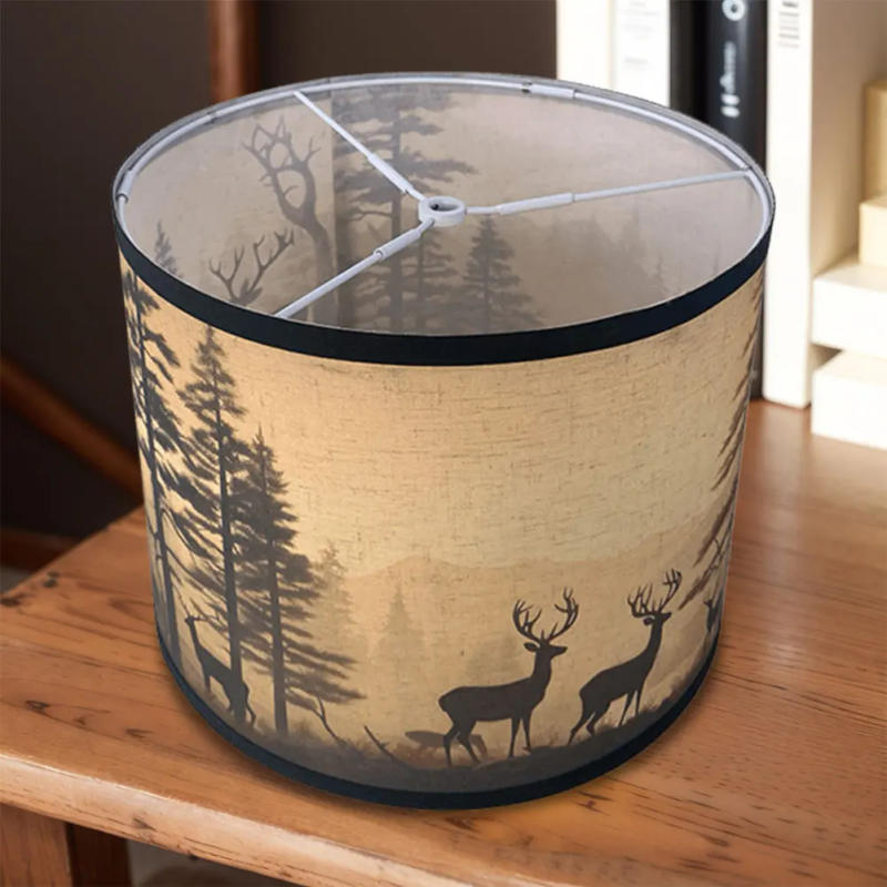 Description Picture 6 of itemFabric Lamp Shade Replacement Drum Lampshade Easy Assembly Barrel Lamp Shade for Table Lamp& Floor Light