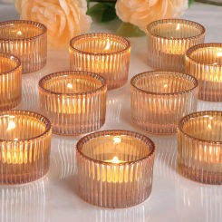 12pcs Tealight Candle Holder,Small Votive Candle Holders for Table Centerpiece,Glass Tea Light Candles Holder for Party&Home