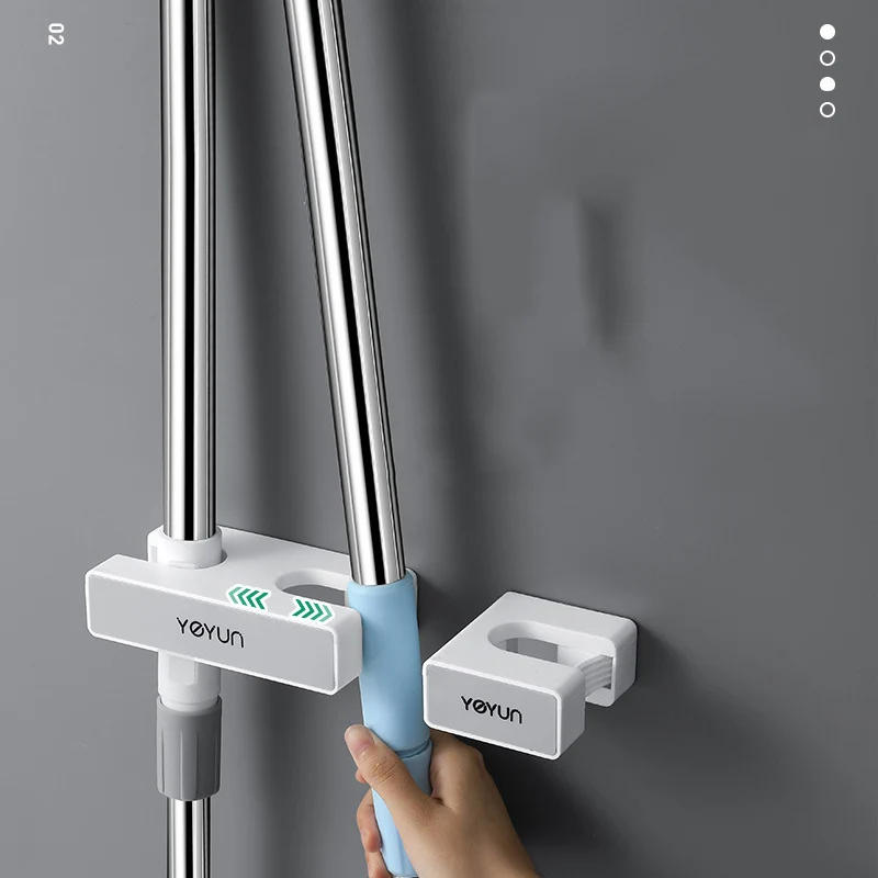 Description Picture 2 of item1pcs Wall Mounted Mop Organizer Holder Brush Broom Hanger Storage Rack Kitchen Tool Shoe Hanger New