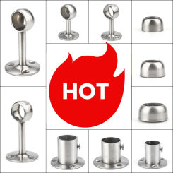 1set Flange Rod Holders Wardrobe Hanger Pipe Bracket for Clothes Pole Curtain Rods Ceiling Fixed Support Clamps