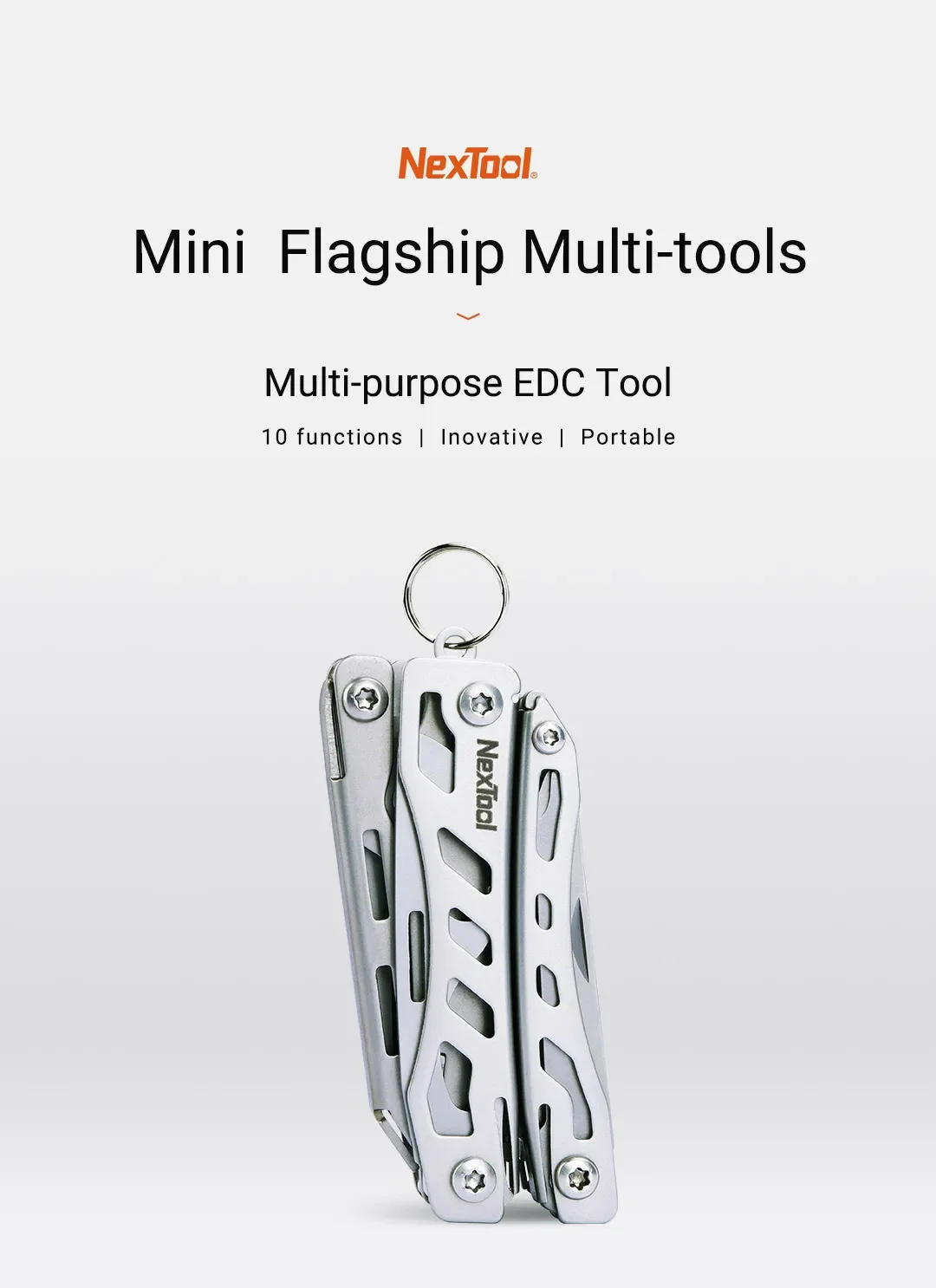 Description Picture 2 of itemNexTool Mini Flagship Red/Green 10 IN 1 Multi Functional Folding EDC Hand Tool Screwdriver Mini Pliers Bottle Opener Outdoor