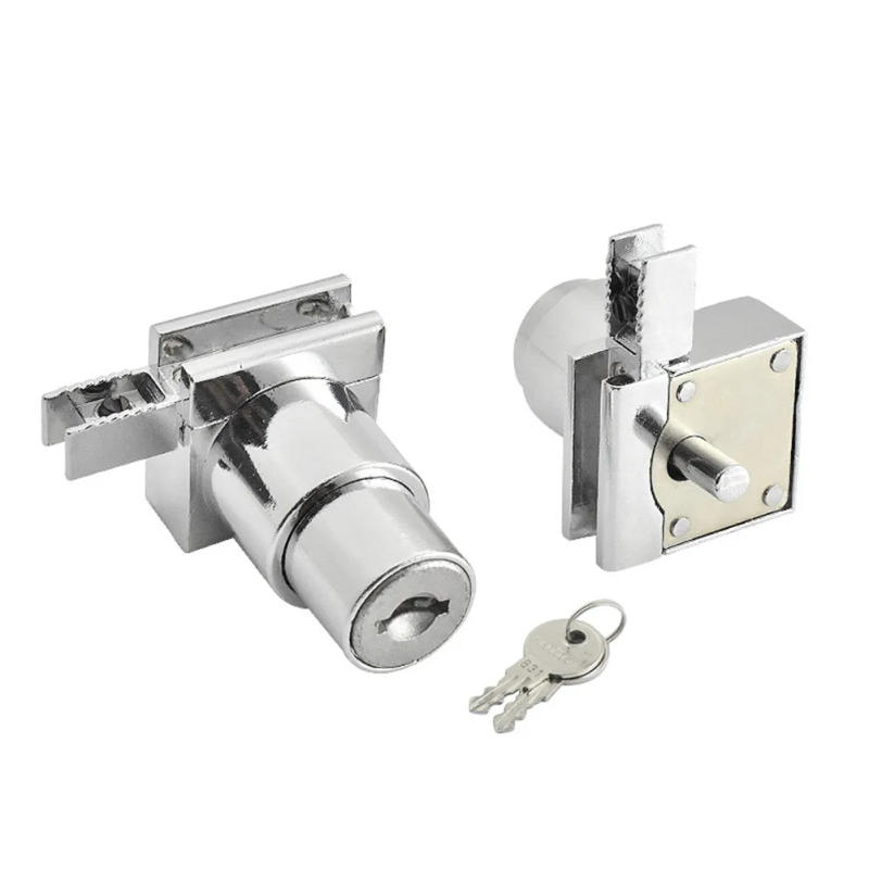 Description Picture 2 of itemNew Slide Lock Showcase Display Cabinet Sliding Glass Door Lock With 2pcs Key For 5-8mm Glass Furniture Hardware Accessoires