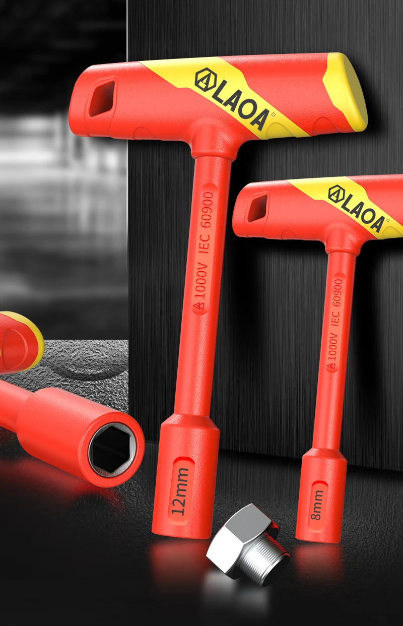 Description Picture 3 of item1Pc LAOA VDE T-shape Socket Wrench CR-V 4-14mm Hex Key 58HRC Insulated Hexagon Screwdriver Socket Spannner