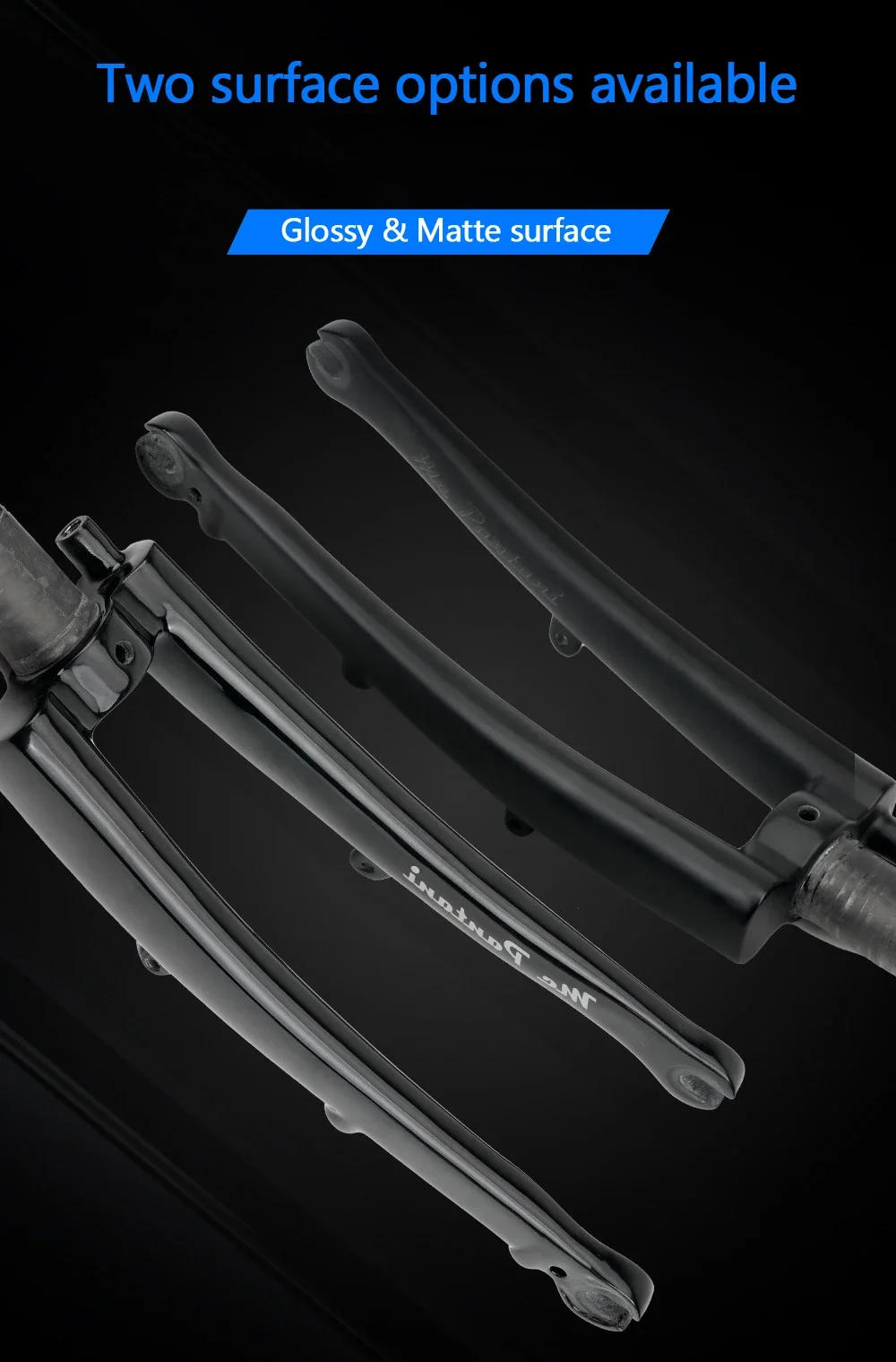 Description Picture 6 of itemRIRO Folding Bicycle Fork For Brompton 16â€˜â€™ 355 1 1/4 1 3/8 Folding Bike Front Fork Carbon Fiber Bike Rigid Fork