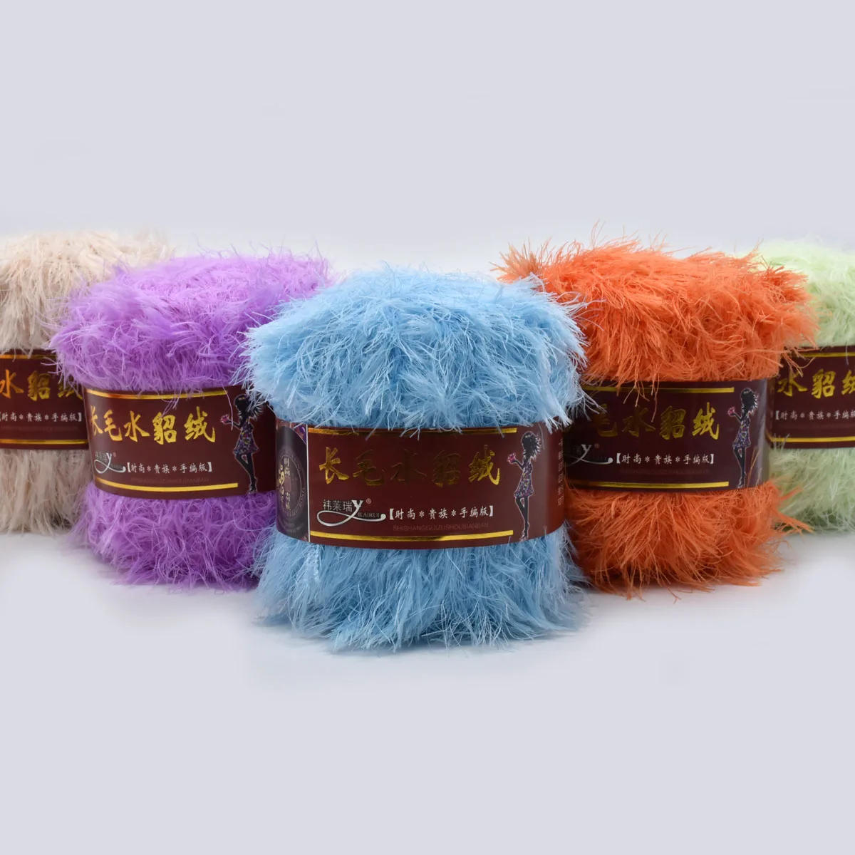 Description Picture 2 of item50g/pcs Faux Mink Velvet Yarn DIY Hand Knitting Crochet Sweater Scarf  Needle Thread 30m/33yd 60% Mink velvet 40% Polyamide silk