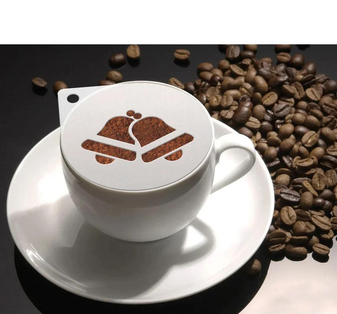 Description Picture 5 of item16Pcs Coffee Stencils DIY Latte Cappuccino Barista Coffee Accessories Decor Christmas Coffee Printing Model Powdered Sieve Tool