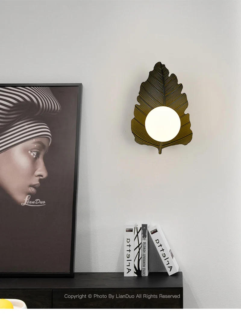 Description Picture 2 of itemNordic LED Wall Lamp Leaf Model Modern Wall Light Indoor Lighting Room Decor For Bedroom Bedside Living Room Light Fixture Hotel
