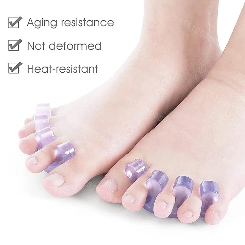 Description Picture 2 of item1Pair Soft Silicone Toe Separator Elastic Bunion Hallux Valgus Corrector Silica Gel Foot Toe Spreader Separator Foot Care Tool