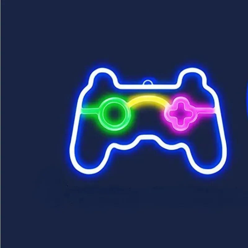 Description Picture 6 of itemUSB Game Console Handle Shape Bedroom Children's Room Game Room Decoration LED Neon Lights