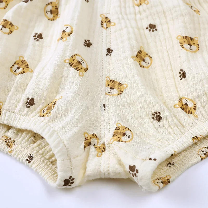 Description Picture 6 of item2025 Toddler Baby Summer Shorts Cotton Linen Cartoon Breathable Children Lounge Clothes for 3M-6T Boy Girl Korean Cute PP Pants