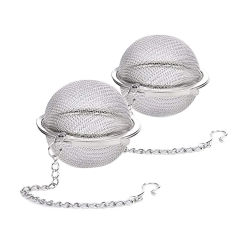 2pcs Stainless Steel Tea Ball, Loose Leaf Tea Strainer Infusers, 2.3inch, Silver