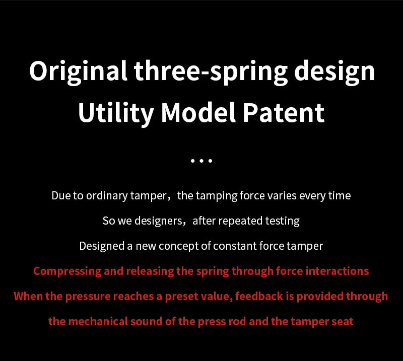Description Picture 4 of itemMHW-3BOMBER 30lbs Coffee Tamper Ripple Base Constant Pressure Espresso Tamper 3pcs Calibrated Spring Loaded Home Barista Tools