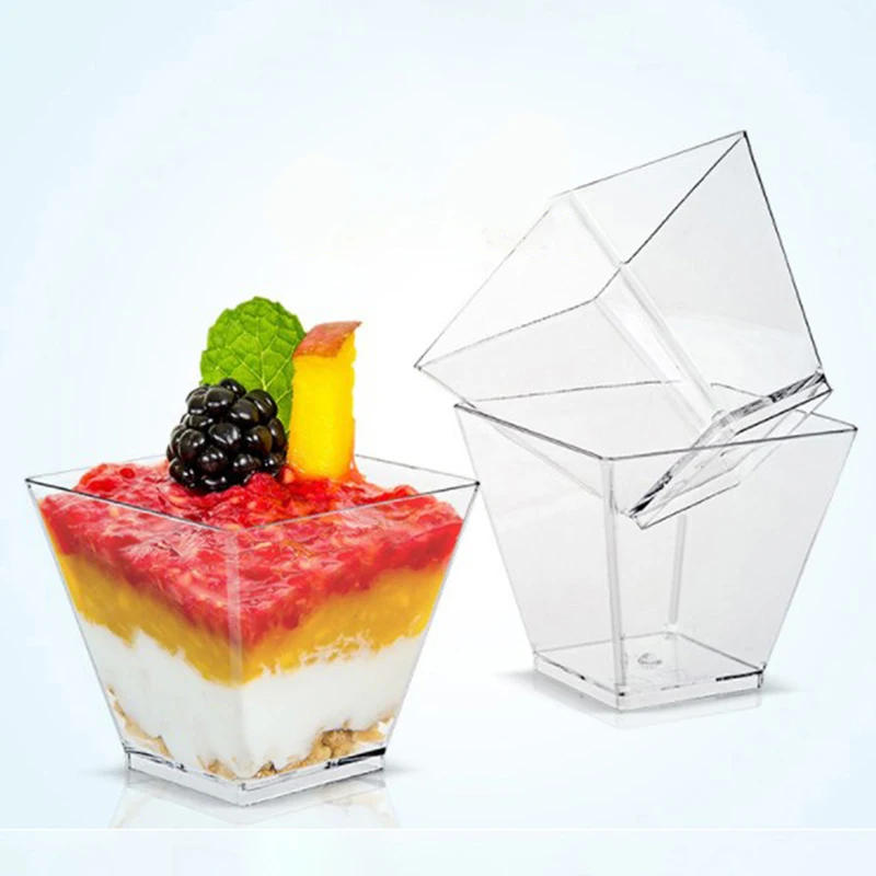 Description Picture 2 of item25pcs 60ML Disposable Dessert Cup Plastic  Party Supplied Smoothie  Ice Cream  disposable cup with lid