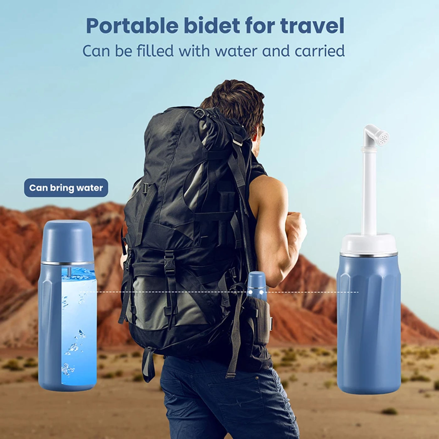 Description Picture 3 of item400ml Portable Bidet Spray Handheld Travel Bidet  Personal Cleaner Hygiene Bottle Spray shower Washing Baby Butt Flushing Device