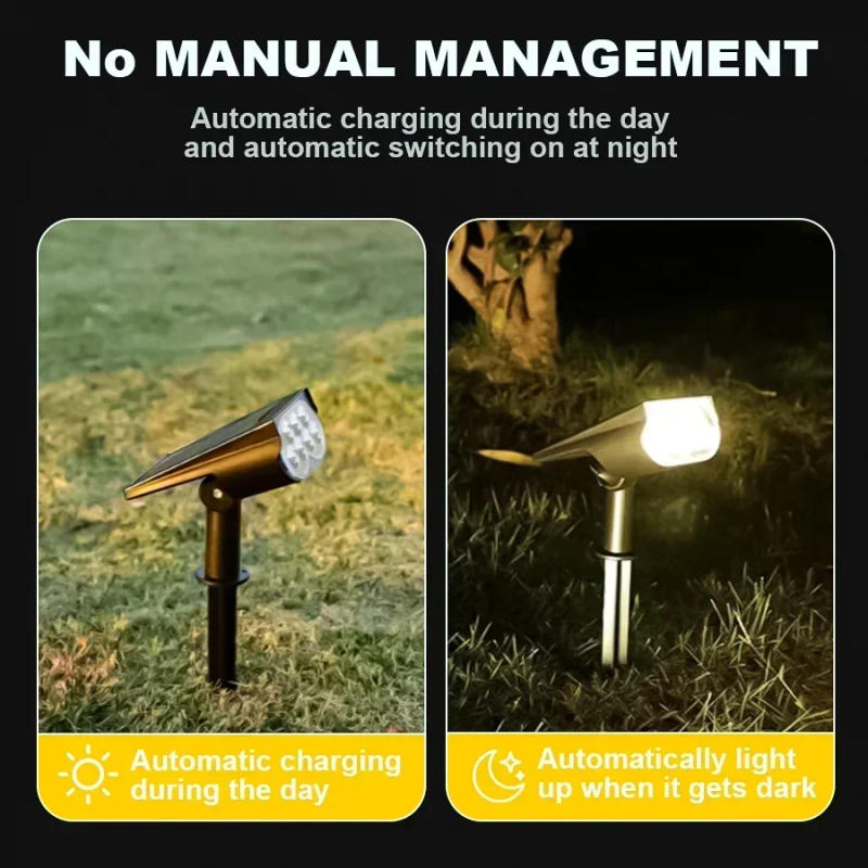 Description Picture 6 of item2LEDs RGB Solar Light Outdoors Landscape Spotlights Color Changing 2 In 1 Wireless Waterproof Solar Wall Lamp Patio Garden