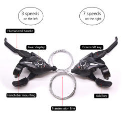 MTB 3x7 21 Speed Bicycle Shifter Levers Brake Cycling Disc Handle Brake Levers With Shift Cable Bike Accessories For Road Bike