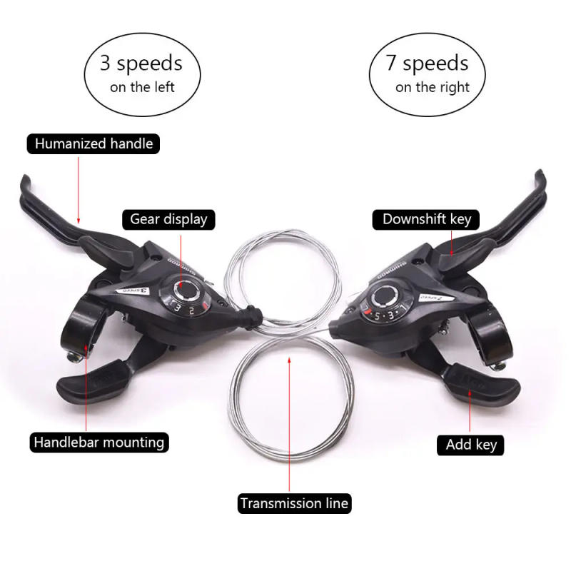 Description Picture 3 of itemMTB 3x7 21 Speed Bicycle Shifter Levers Brake Cycling Disc Handle Brake Levers With Shift Cable Bike Accessories For Road Bike