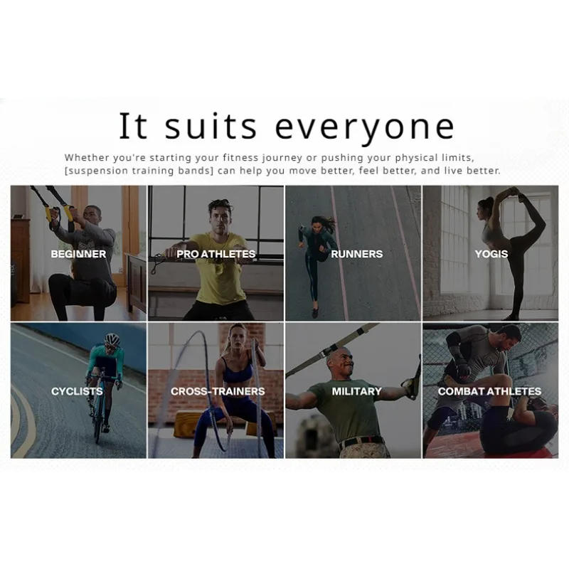 Description Picture 6 of itemSuspension Training Band Fitness Strength Power Suspension Trainer Adjustable Yoga Belt Wall Mount Professional Trx Tensioner