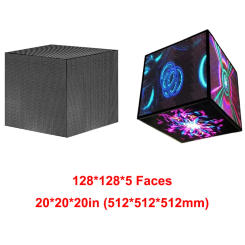 Indoor P4 Spacing Five Sided Hanging Adverting Display LED Store Magic Cube Screen Pixel 128* 128*5 Faces 512*512*512mm for Bulk