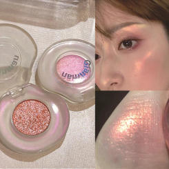 1pc Polarized Shimmer Highlighter Orange Powder Brighten Glitter Blue Purple Mini Eyeshadow Contour Face Body Illuminator Makeup