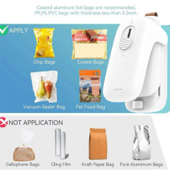 2 In 1 Sealer Cutter with Lanyard Mini Bag Sealer Battery Powered Package Bags Sealer for Food Storage Snacks Freshness