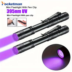 Mini UV Flashlight 395nm Black Light Pen Light Ultraviolet LED Pen Flashlights UV Light Detector for Pen Urine Stains Checking