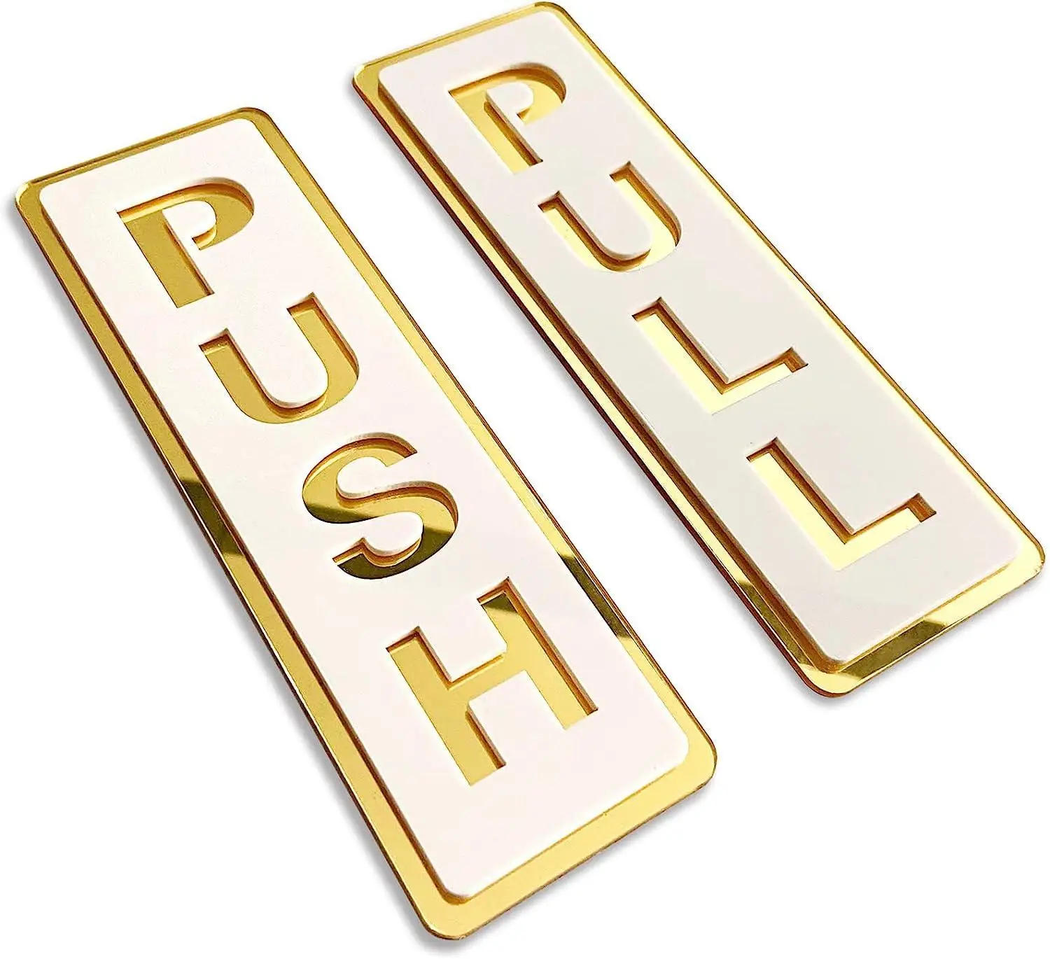 Description Picture 2 of item3D Push Pull Door Sign Mirror Sticker Letters Push and Pull Symbol Decal for Shop Hotel Restaurant Cafe Bank Mall Decoration