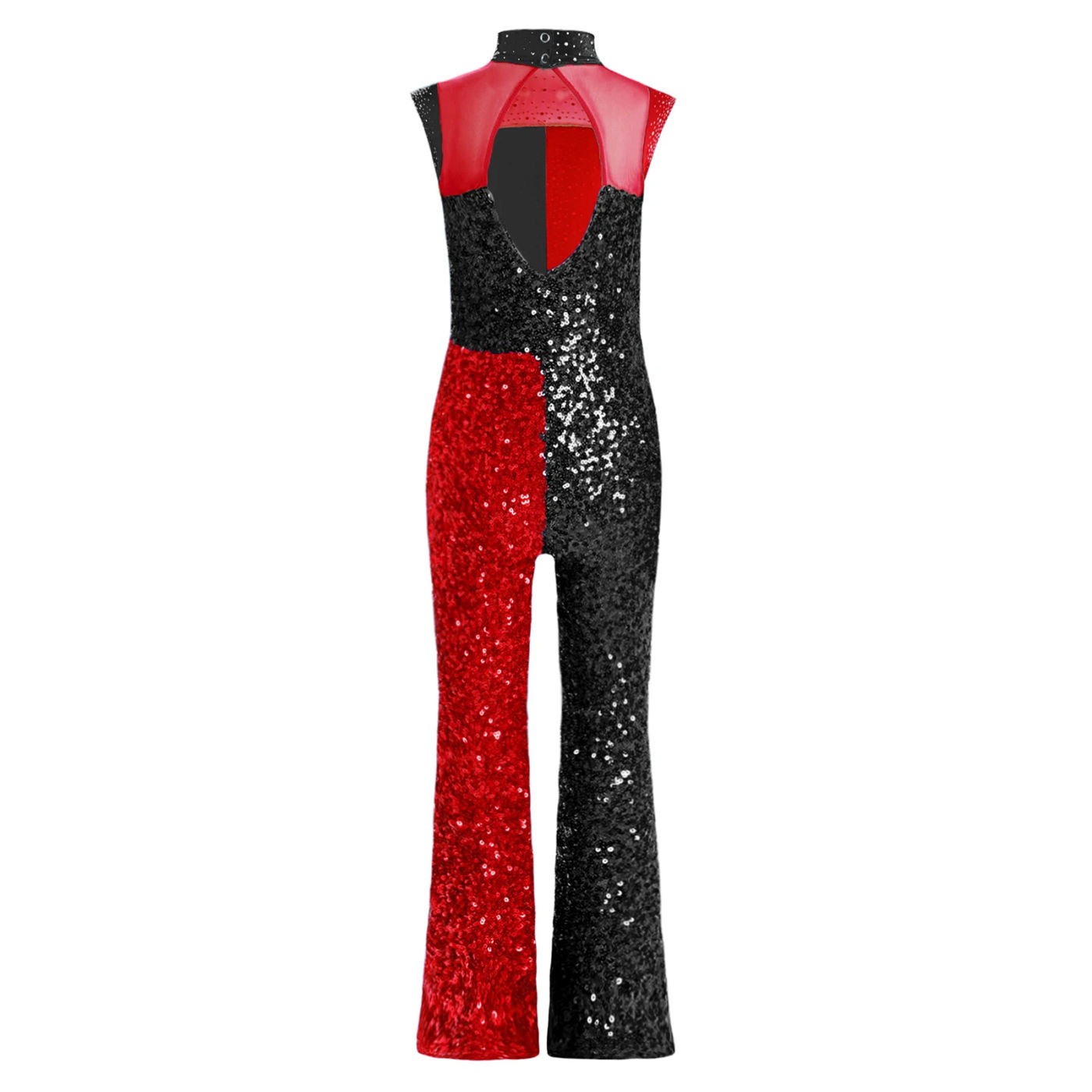 Description Picture 6 of itemKids Girls Jazz Hip Hop Street Disco Dance Performance Costume Shiny Athletic Activewear Outfits Rhythmic Gymnastic Jumpsuit