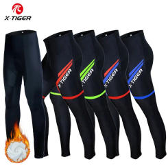 X-TIGER Racing Cycling Tights Winter Thermal Bike Pants Colorful Mountain Road 5D Gel Pad Comfort Fleece Cycling Pants for Rides