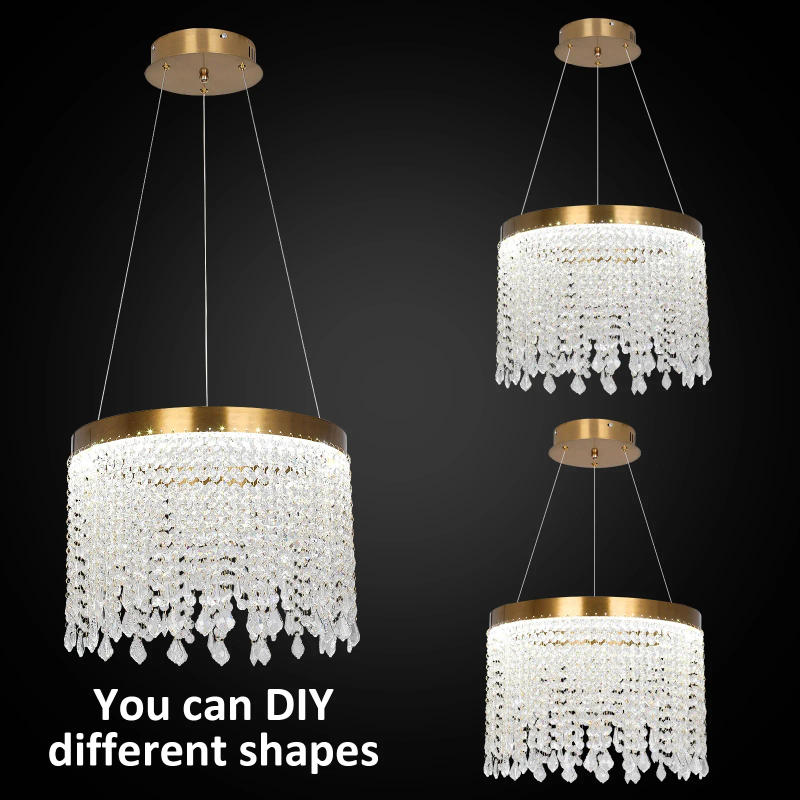 Description Picture 3 of itemModern Crystal Led Chandelier Nordic Pendant Lighting Ceiling Lamp Living Dining Room Decor Indoor Hangin Fixture Kitchen Island